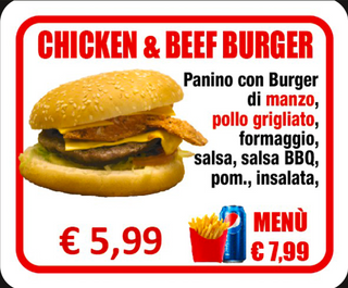Chicken & Beef Burger Menù