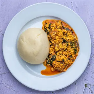 1 Plate of Egusi Soup With Swallow and Protein