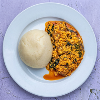 1 Plate of Egusi Soup With Swallow and Protein