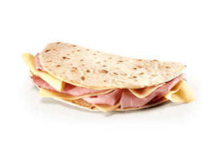 Menù Piadina con formaggio e prosciutto cotto