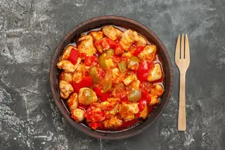 pollo con peperoni