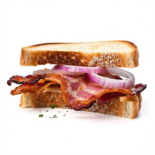 39. Bocadillo De Bacon Con Cebolla