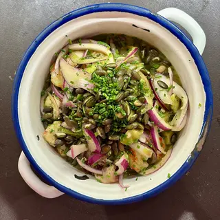 Ceviche rasurado de pulpo y gamba