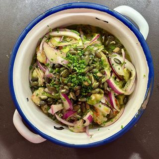 Ceviche rasurado de pulpo y gamba