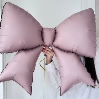 Бант фольгований пудровий, 75 см