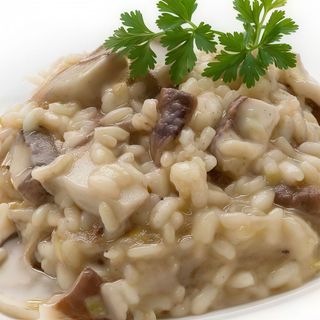 Rissotto con champiñones y virutas de foie