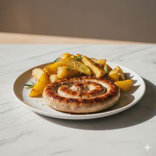 Zampina con contorno di patate al forno