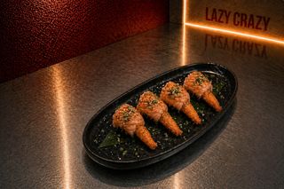 Tataki creveți Panko & somon (4 buc)