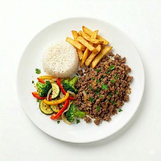 Plato Combinado De Carne Picada De Ternera