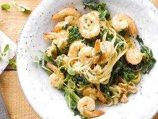 Spaghetti z Krewetkami