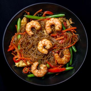 Фунчоза скляна з креветками 350г.