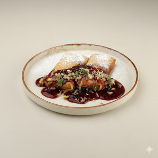 ხაჭოს ბლინები კენკრის სოუსით