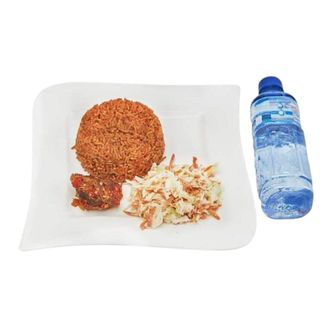 Jollof Rice + Beef + Baked Beans Salad