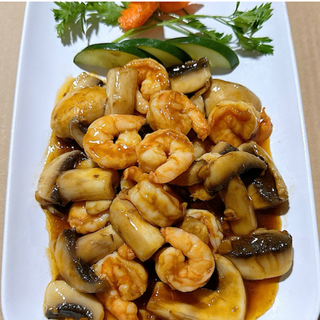 Gambas con salsa de ostras