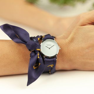 მაჯის საათი - ბორჯღალო - აბრეშუმი - ვერცხლისფერი