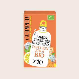 Sabor para tu botella de agua: limón, jengibre y cúrcuma (10 bolsas)