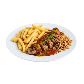 Къривурст с пържени картофки 400г