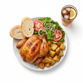 Menú 1/2 Pollo Con Patatas Asadas