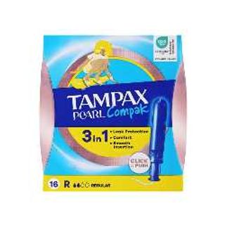 Tampoes c/Aplicador Pearl Compak Regular - Tampax 16un.