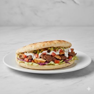 Pita de pollo o ternera o mixta