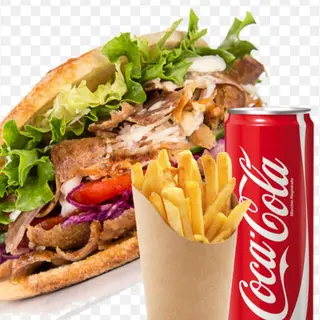 Menu panino kebab patatine e bibita