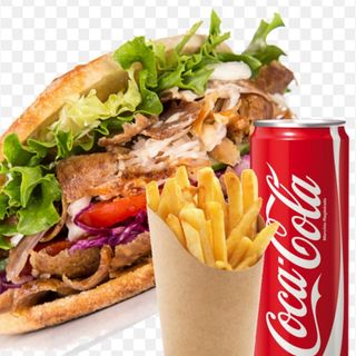 Menu panino kebab patatine e bibita