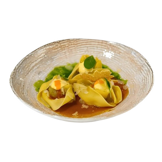 Тортелони с дърпано телешко месо и сос с шампанско