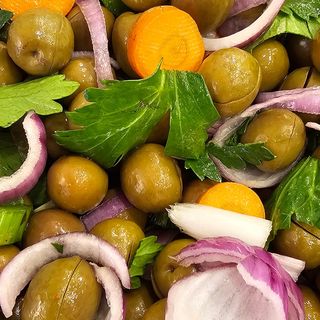 Olive bianche condite 350 gr 