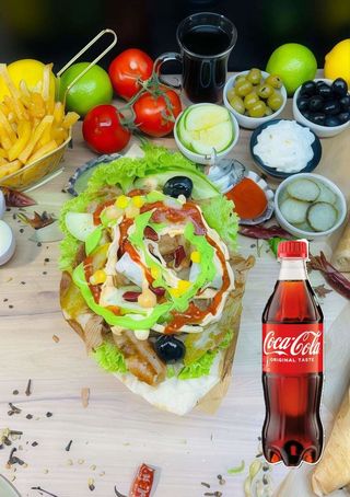 Kebab na Grubym Cieście Klasyczny duży + Coca Cola 0,5l