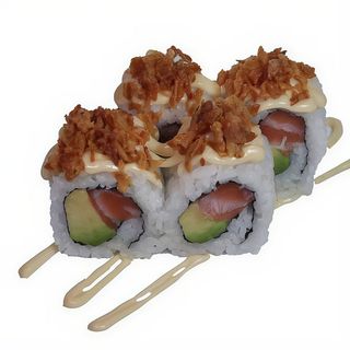 53E.Salmón Flameado Karaage Roll (8 Pzs.)