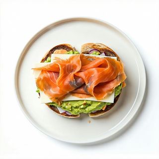 Salmon bagel sandwich