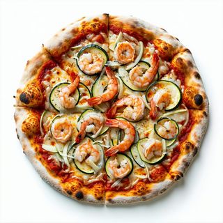 Pizza zucchine e gamberetti