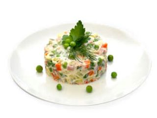 Оливье с семгой 