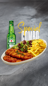 Chicken schnitzel combo menu