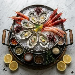 Plateau Royal 12 pezzi tra crudo di ostriche e crostacei