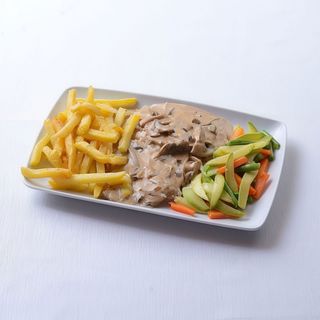 Escalopines De Ternera Con Nata Y Champiñones