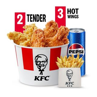 Menu Bucket 2 Tender Crispy + 3 Hot Wings