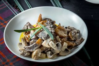 Телятина с грибами