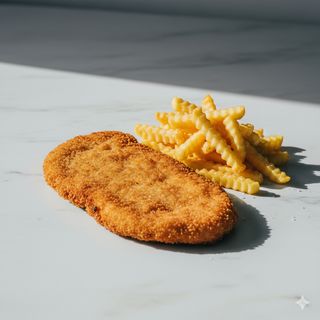 Cotoletta di tacchino con patate fritte