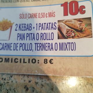Oferta 2 Kebabs Y Patatas De Regalo