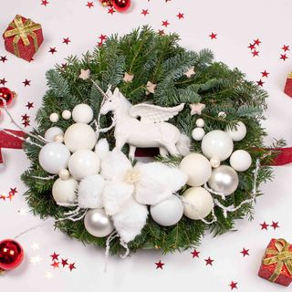 Coronita "Sarbatori fericite!" (diam 40cm)