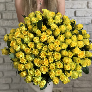 Акция! 101 роза желтая