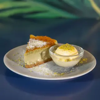Tarta de queso con macha