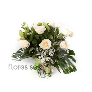 Bouquet 12 Rosas Blancas