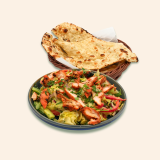 Chicken Tikka Salad (200gr) + Garlic Naan (60gr)
