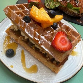 Waffle Con Crema De Cacahuete