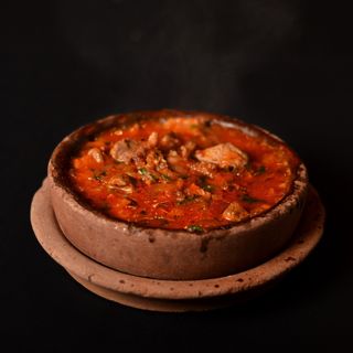 ხბოს ჩაშუშული კეცზე