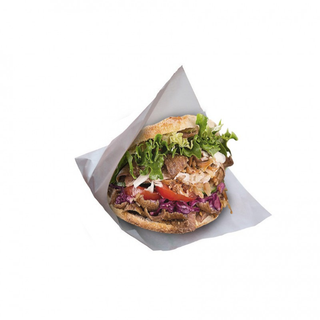 Kebab solo de carne, patata y bebida