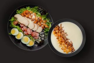 Великий "Цезар" з куркою + крем-суп