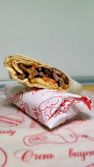  Жареный Донер с говядиной (двойное мясо)